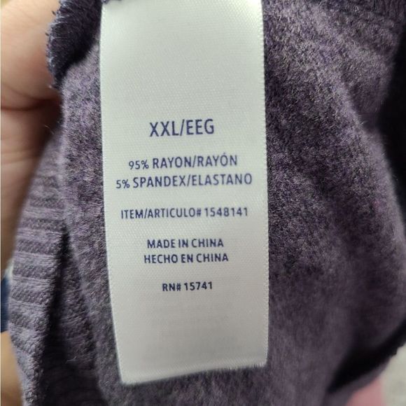 SPLENDID Women's Amethyst Heather Purple Shirt Size XXL Soft Long Sleeve NWT - Picture 6 of 8